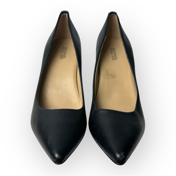 Michael Kors Dorothy Black Leather Pumps Pointed Toe High Heels 7.5 - Picture 4 of 11